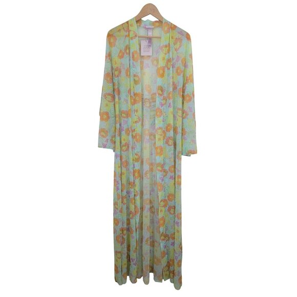 Savage X Fenty Free Spirit Floral Full-Length Mesh Long Flower Power Robe XS/S - Picture 1 of 4